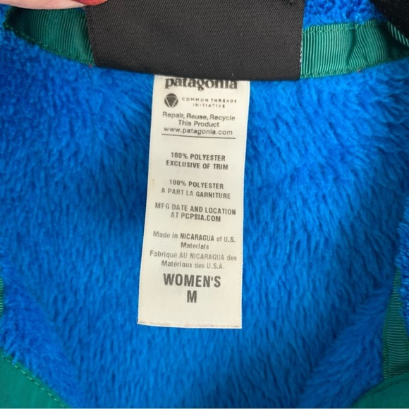 Patagonia Blue Fleece Snap Re-Tool T-Pull Woman’s Medium - Picture 5 of 13